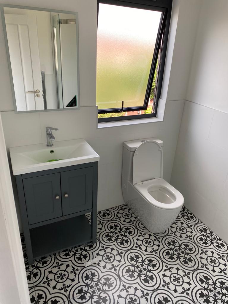 Basin and toilet