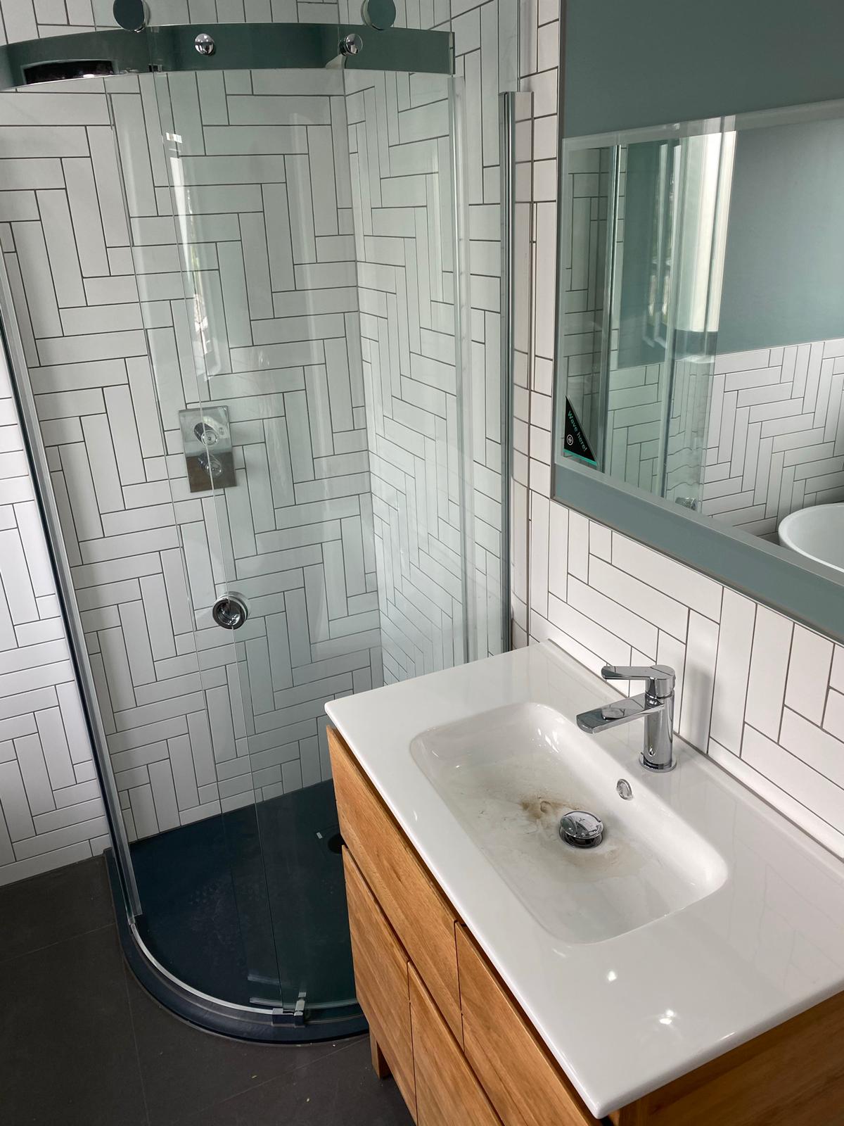 Completed shower